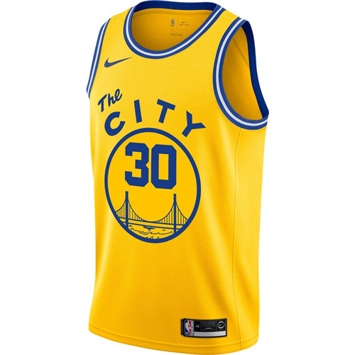 Men's Golden State Warriors #30 Stephen Curry Yellow NBA 2019 City Edition Stitched Jersey